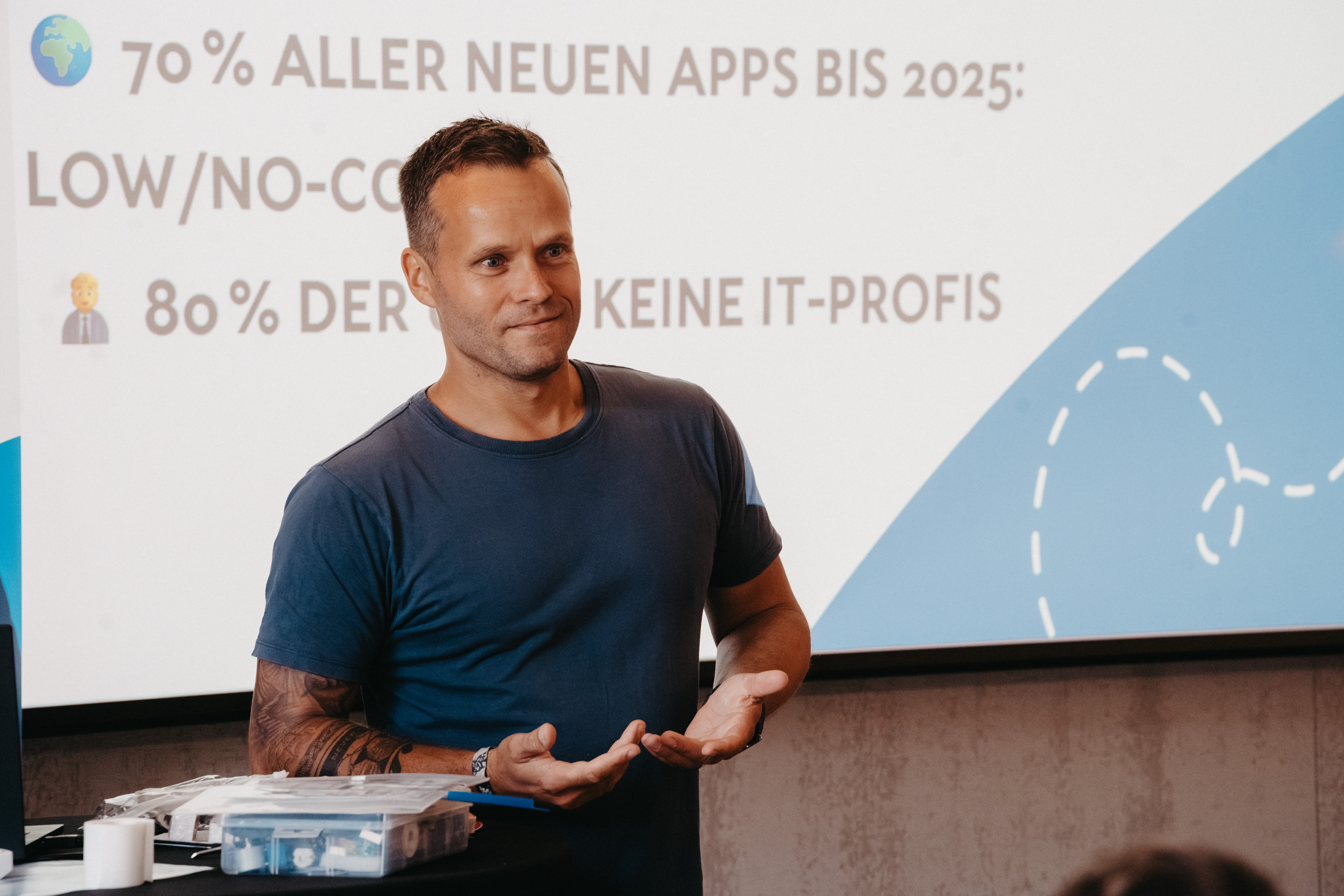 Participants working on their projects